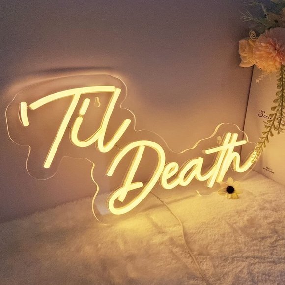 Til’ Death Neon White LED Light Birthday Party Graduation Teenager Bedroom Decor - Picture 4 of 5